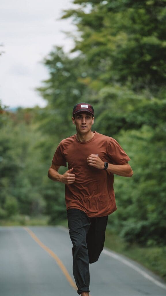 Man jogging after support from male hormone replacement therapy clinics for energy and wellness